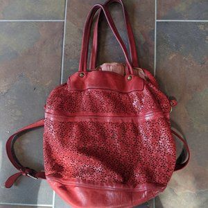 Red ERRELLEVENTIDUE leather handbag